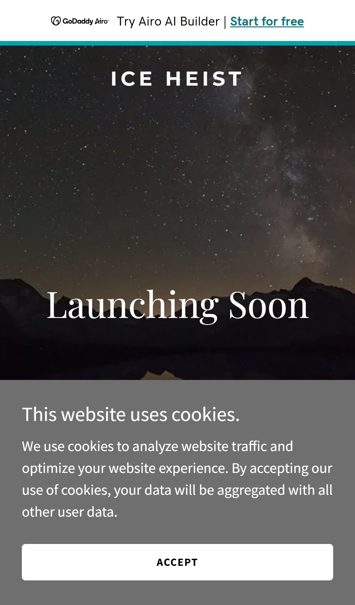 Ice Heist mobile homepage